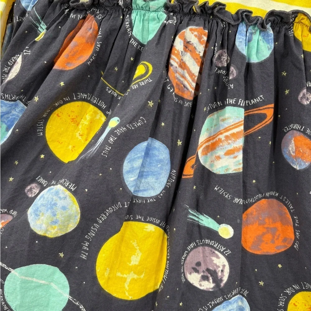 Tucker + Tate Yellow Striped Space Celestial Ruffle Dress - Girl’s Size 7